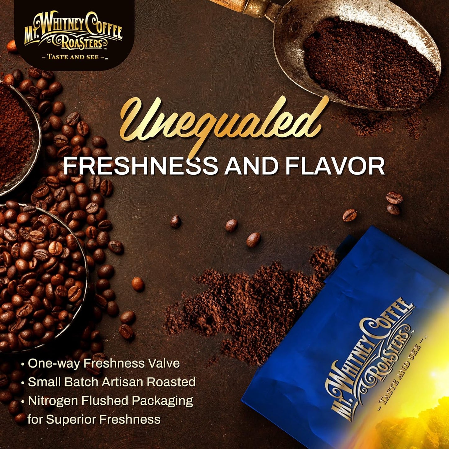 Mt. Whitney Guatemala Adiesto Cooperative Organic, Low Acid Coffee - Ground Coffee (Ground, 12oz)