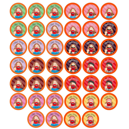 Crave Beverages Coffee Lovers - Flavored and Non Flavored Coffee Pods, for Keurig K Cup Brewers, 40 Count