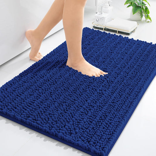 Arotive Luxury Chenille Bathroom Rug Mat, Extra Soft Thick Absorbent Shaggy Bath Rugs, Non-Slip Machine Wash Dry, Plush Bath Mats for Bathroom, Shower and Tub, 30x17, Royal Blue