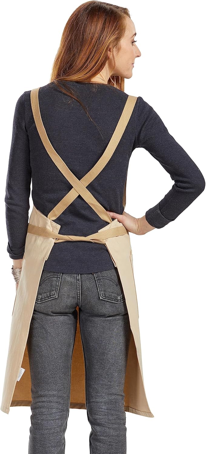 Caldo Crossback Kitchen Apron for Cooking (Bone)