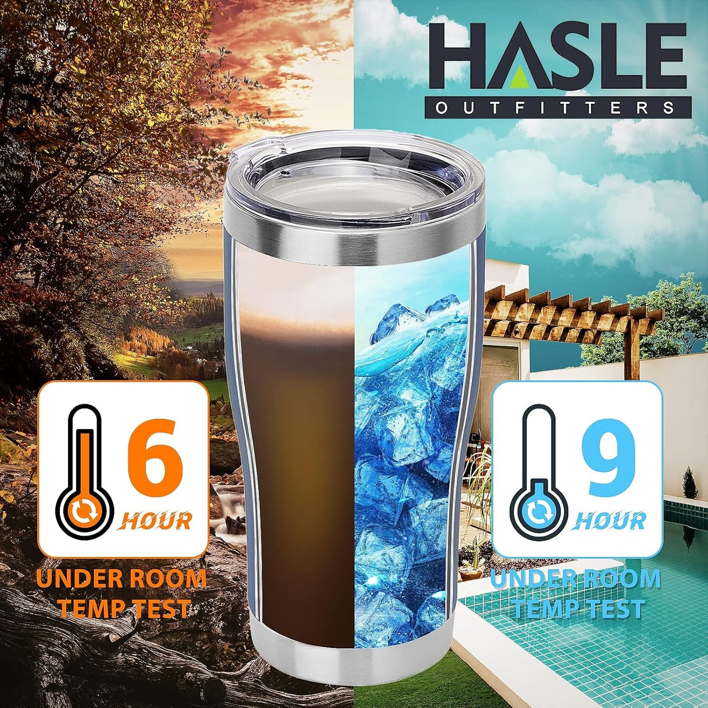 HASLE OUTFITTERS 20 oz Tumbler Bulk, Stainless Steel Tumblers with Lid, Vacuum Insulated Tumbler, Double Wall Powder Coated Cup, coffee mugs, Navy Blue, 1 Pack