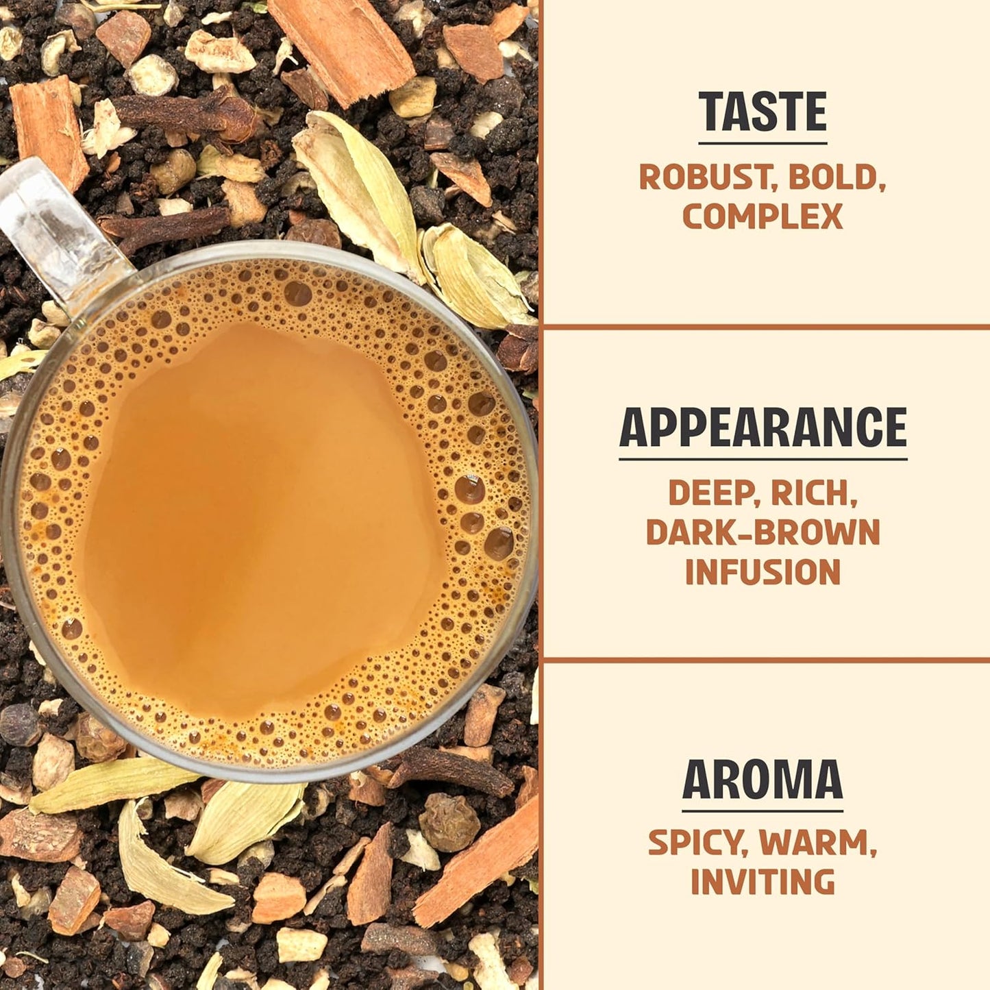 BREWIX, Masala Chai Tea Loose Leaf CTC TEA (50+ Cups, 3.53oz/100g) Strong Robust & Aromatic, All Natural | Blended with Exotic Spices | Ginger, Cinnamon, Cardamom, Clove & Black Pepper