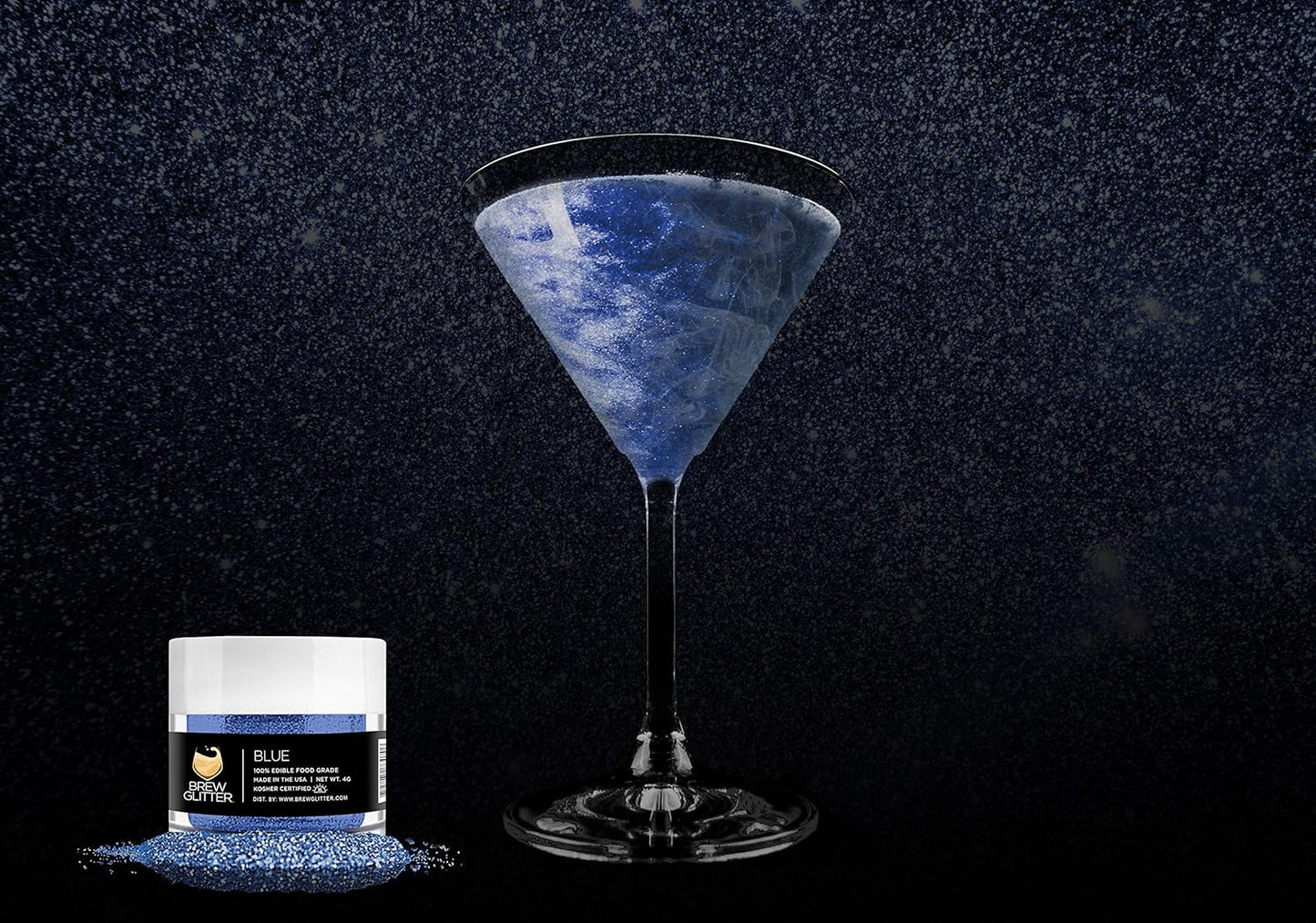 Blue Brew Glitter Edible Glitter for Drinks, Cocktails, Beer, Garnish Glitter & Beverages | Kosher & Halal Certified | 100% Edible & Food Grade | Vegan, Gluten, Nut Free (25g, Blue)