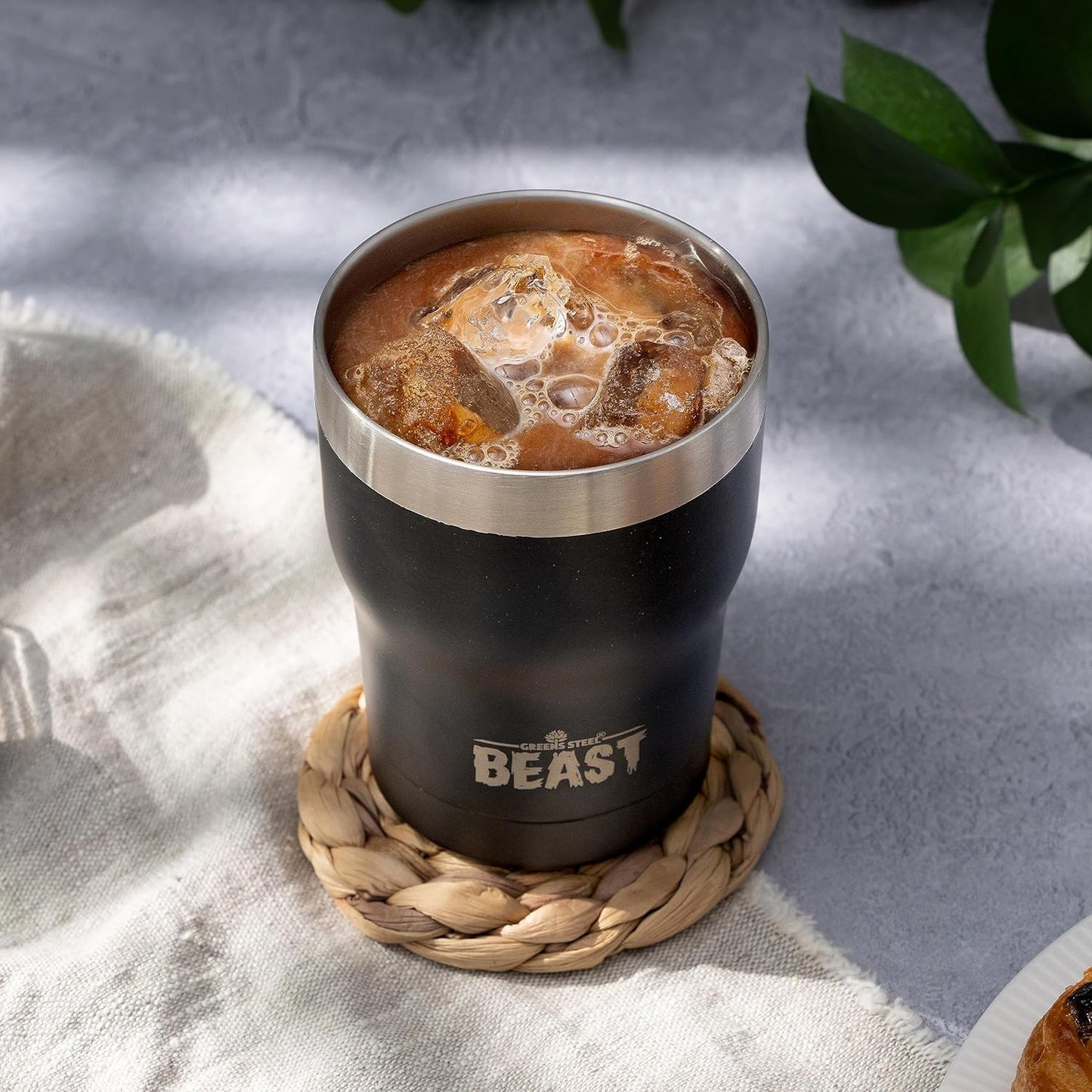 Beast 10 oz Tumbler Stainless Steel Vacuum Insulated Coffee Ice Cup Double Wall Travel Flask (Matte Black)