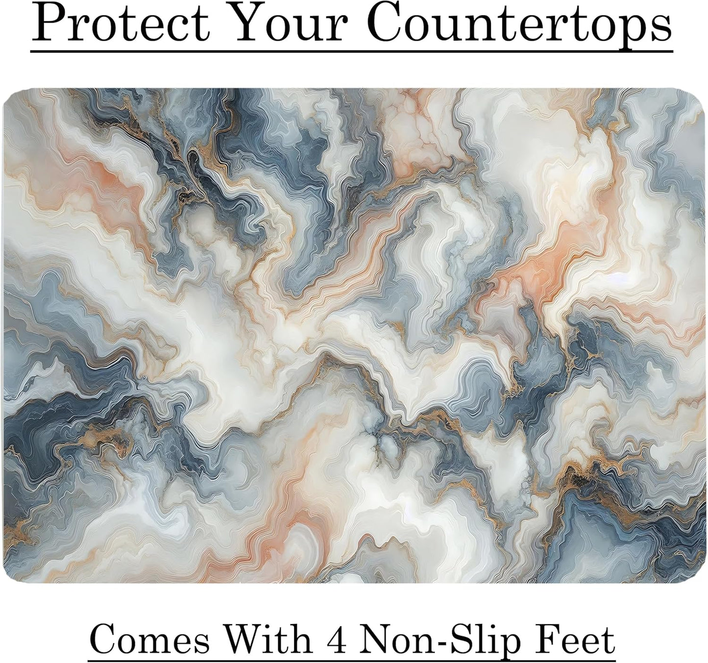 Multicolored White Agate Marble Kitchen Glass Cutting Board Ocean Decorative Gift Marbled Granite Stone Rock Gift For Her Mom Wife (Multicolored)